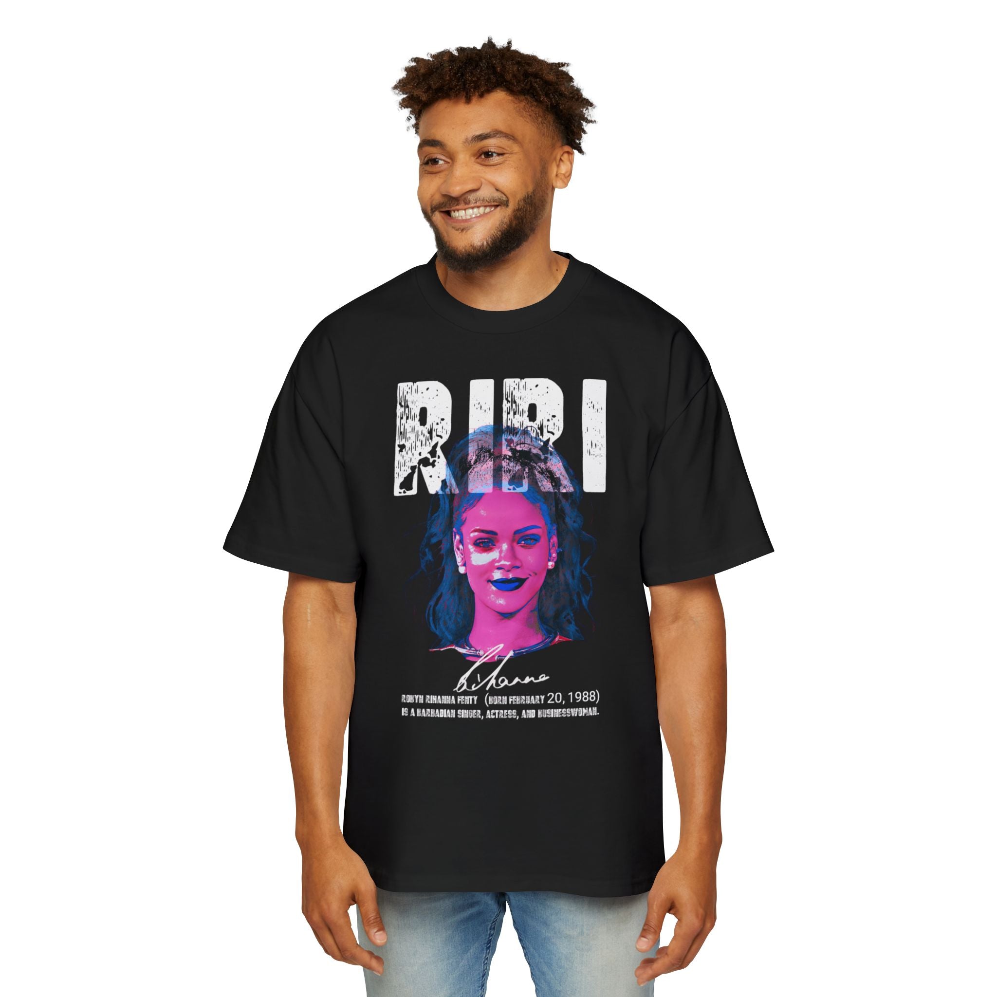 Graphic Tee — "RIRI" Neon Portrait Music Fan Shirt